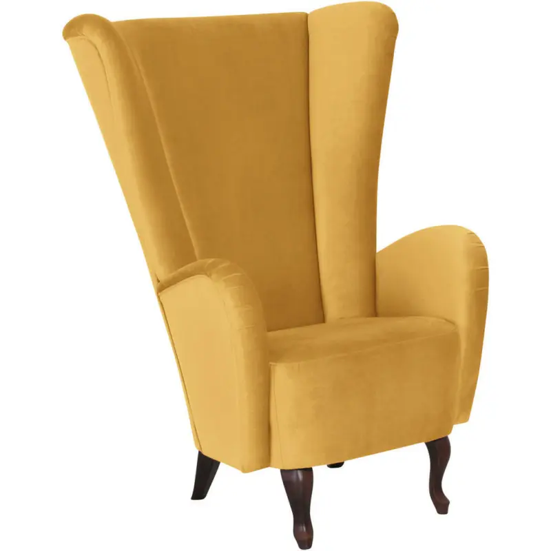 Designsessel in Samt, Velours Gelb
