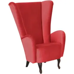 Designsessel in Samt, Velours Hellrot