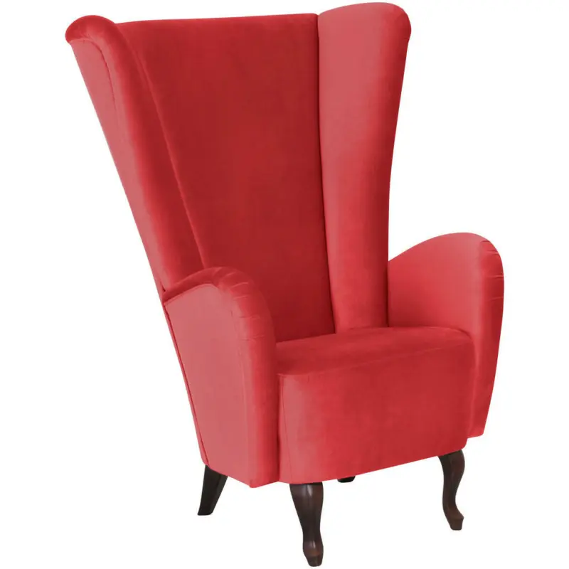 Designsessel in Samt, Velours Hellrot