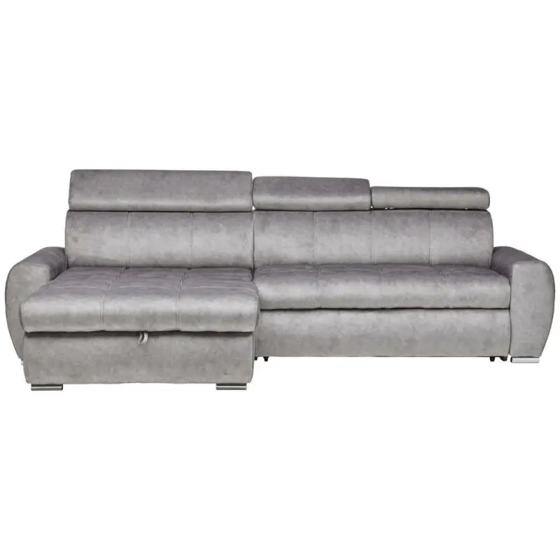 Ecksofa in Velours Grau