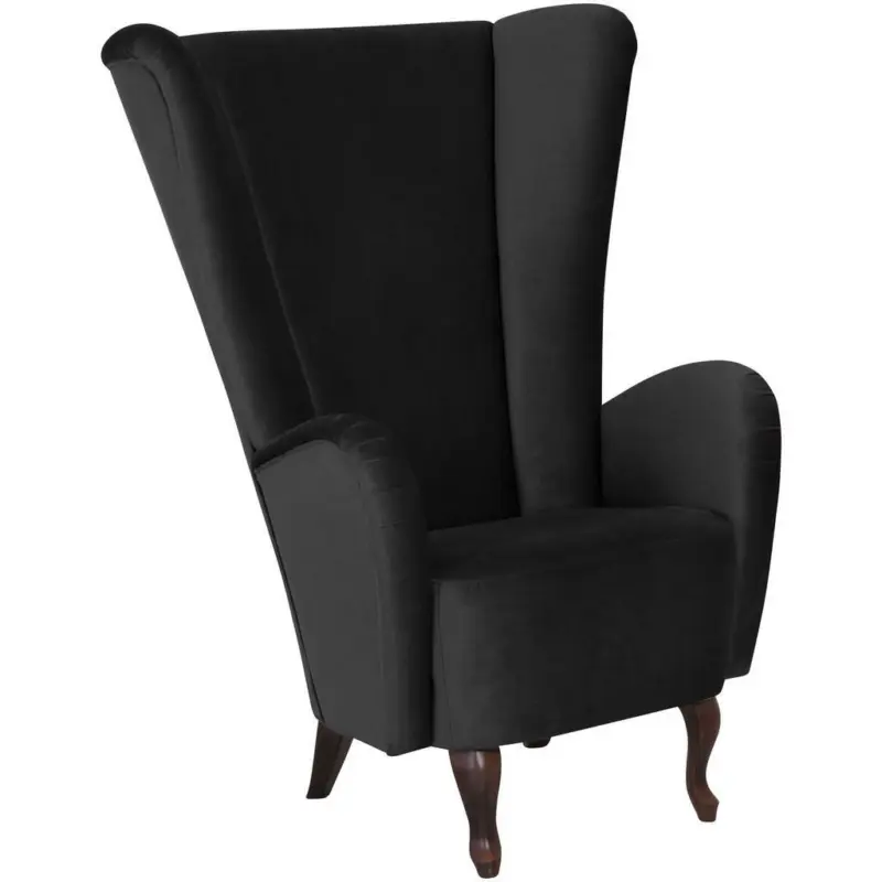 Designsessel in Samt, Velours Schwarz