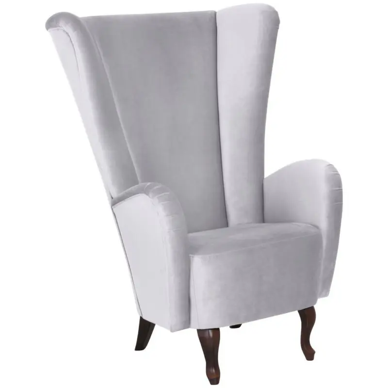 Designsessel in Velours Silberfarben