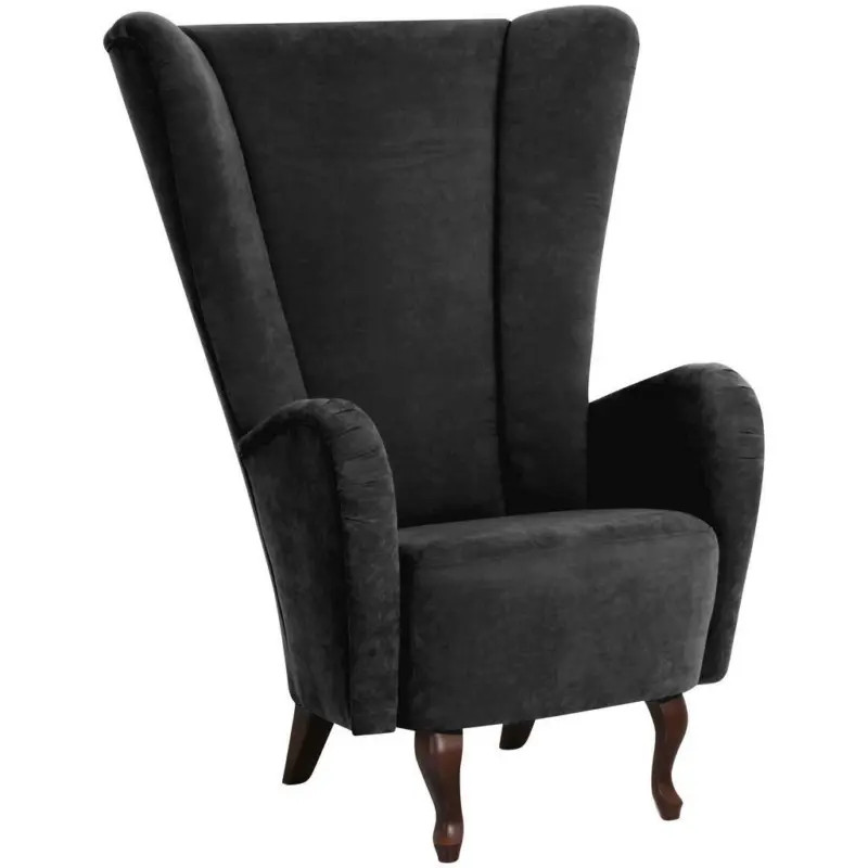 Designsessel in Velours Schwarz
