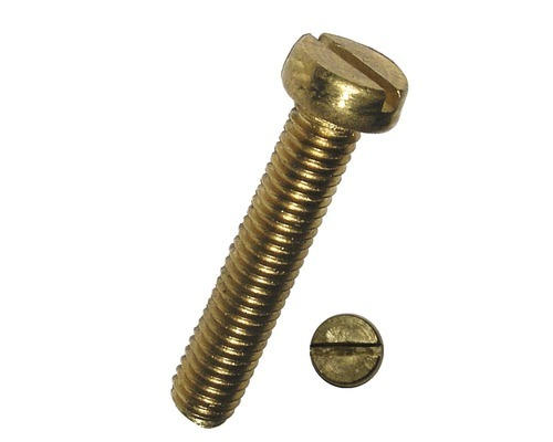 Gewindeschraube Zylinderkopf Schlitz Vollgewinde 3 x 20 mm Messing 100 Stück DIN 84