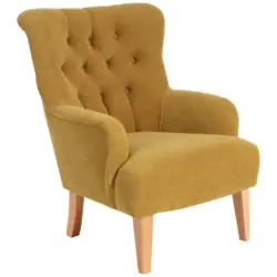 Ohrensessel in Velours Gelb