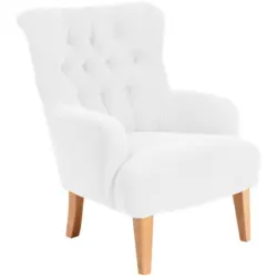 Ohrensessel in Velours Creme
