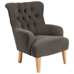 Ohrensessel in Velours Grau