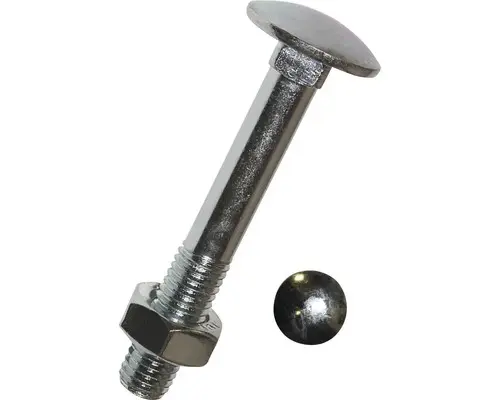 Schlossschraube Flachrundkopf Teilgewinde 10 x 130 mm galvanisch verzinkt 50 Stück