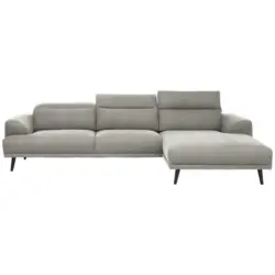 Ecksofa in Struktur Hellbraun