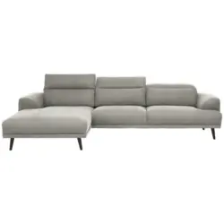 Ecksofa in Struktur Hellbraun