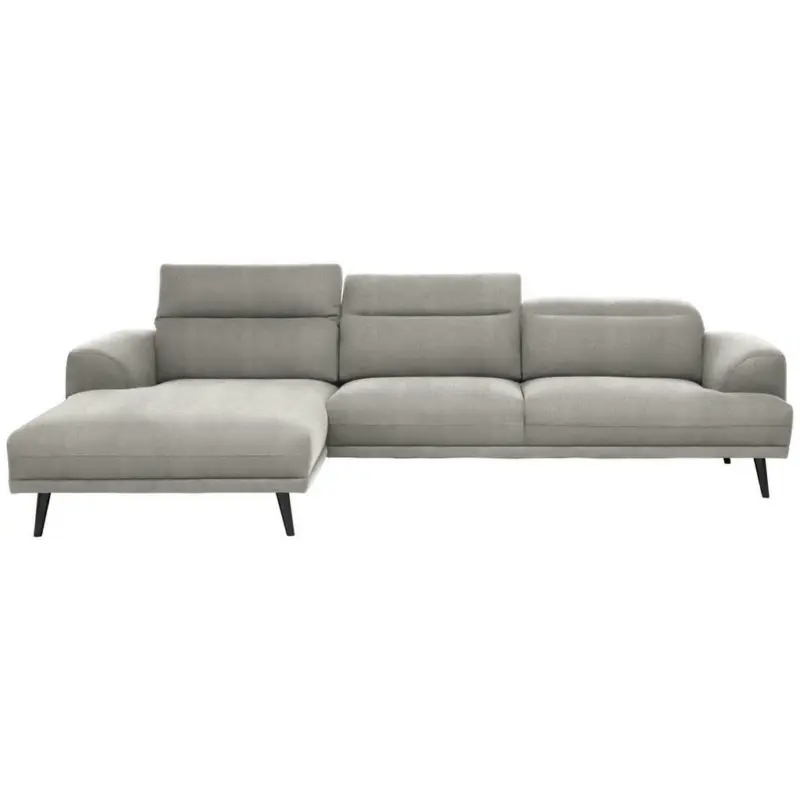 Ecksofa in Struktur Hellbraun