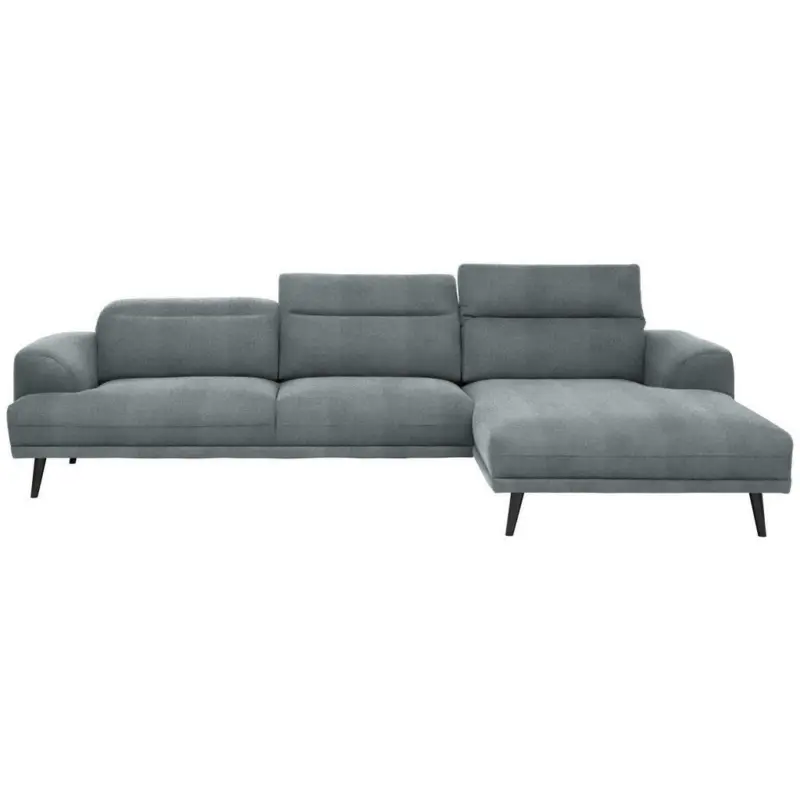 Ecksofa in Struktur Graublau