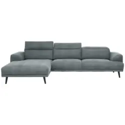 Ecksofa in Struktur Graublau