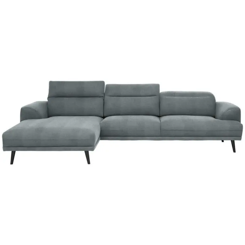 Ecksofa in Struktur Graublau