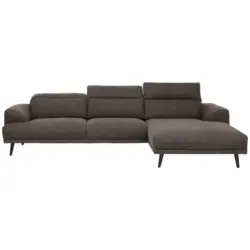 Ecksofa in Lederlook Grau