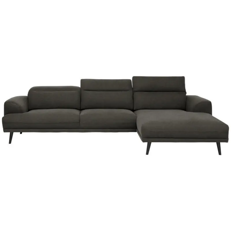Ecksofa in Lederlook Anthrazit