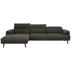Ecksofa in Lederlook Anthrazit