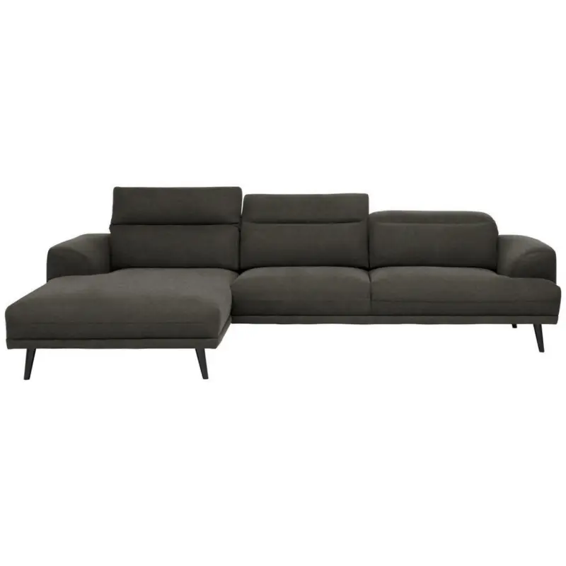 Ecksofa in Lederlook Anthrazit