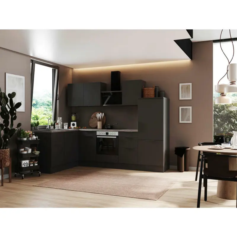 Eckk&uuml;che 175/280 cm in Grau