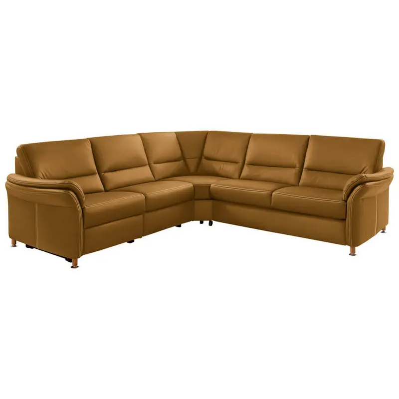 Ecksofa in Echtleder Currygelb