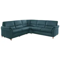 Ecksofa in Echtleder Blau