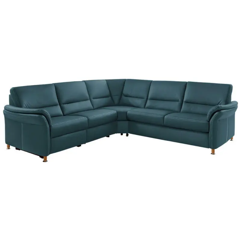 Ecksofa in Echtleder Blau