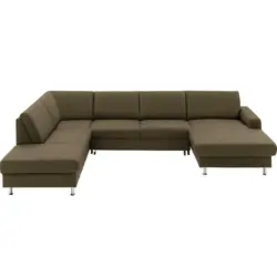 Wohnlandschaft in Echtleder Grün