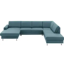 Wohnlandschaft in Echtleder Blau