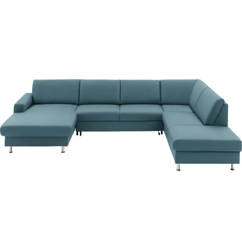 Wohnlandschaft in Echtleder Blau