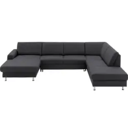 Wohnlandschaft in Echtleder Anthrazit