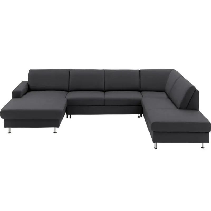 Wohnlandschaft in Echtleder Anthrazit