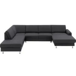 Wohnlandschaft in Echtleder Anthrazit