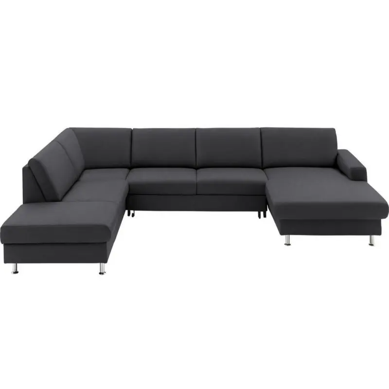 Wohnlandschaft in Echtleder Anthrazit