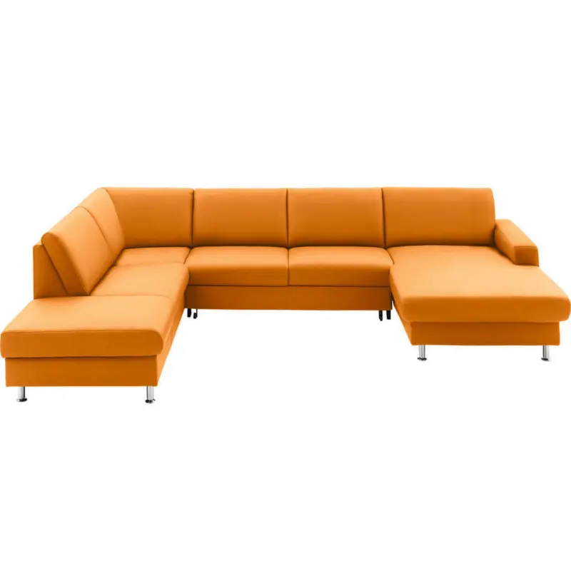 Wohnlandschaft in Echtleder Orange