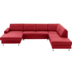 Wohnlandschaft in Echtleder Rot