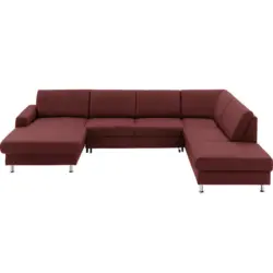 Wohnlandschaft in Echtleder Brombeere