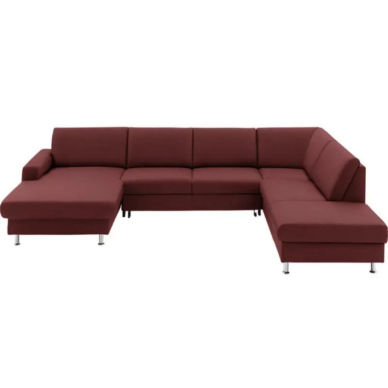 Wohnlandschaft in Echtleder Brombeere