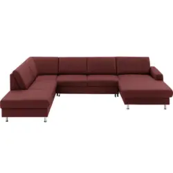 Wohnlandschaft in Echtleder Brombeere