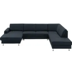 Wohnlandschaft in Echtleder Dunkelblau