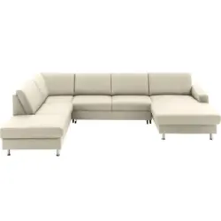 Wohnlandschaft in Echtleder Creme