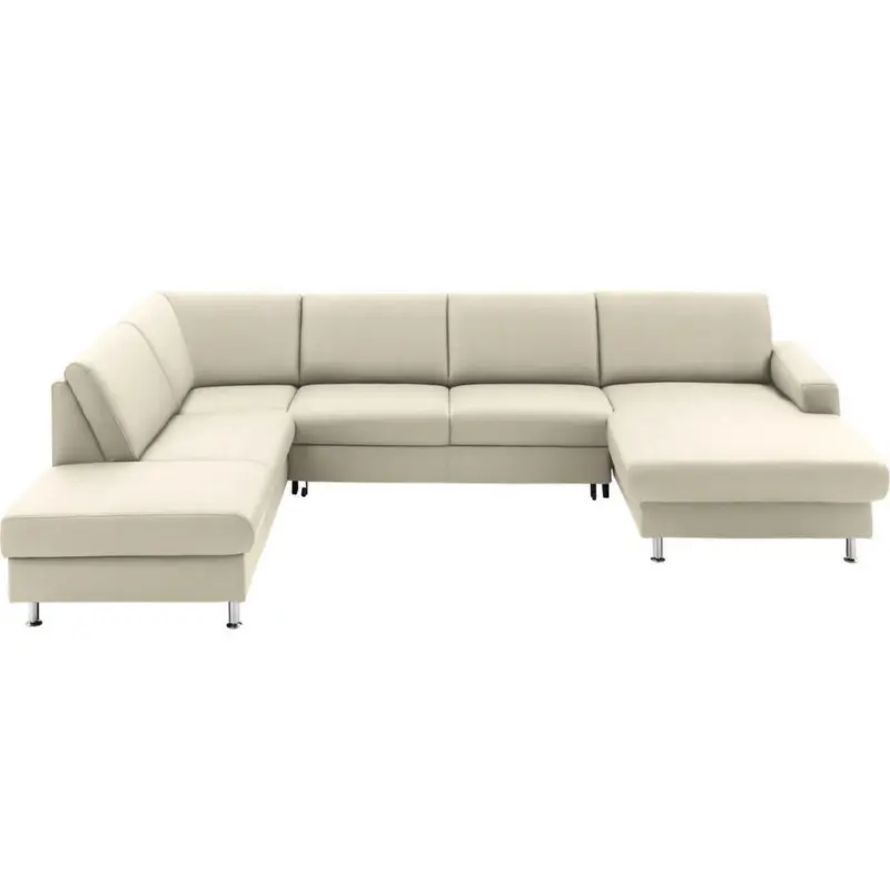 Wohnlandschaft in Echtleder Creme