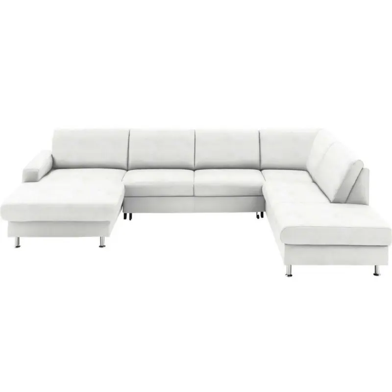 Wohnlandschaft in Echtleder Weiß