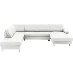 Wohnlandschaft in Echtleder Weiß