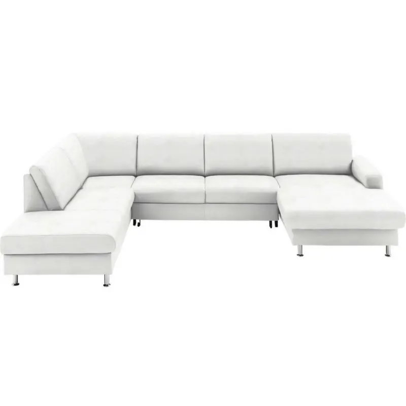 Wohnlandschaft in Echtleder Weiß