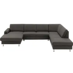 Wohnlandschaft in Echtleder Grau