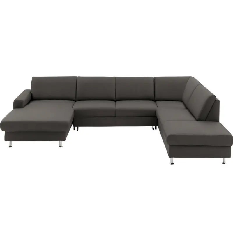 Wohnlandschaft in Echtleder Grau