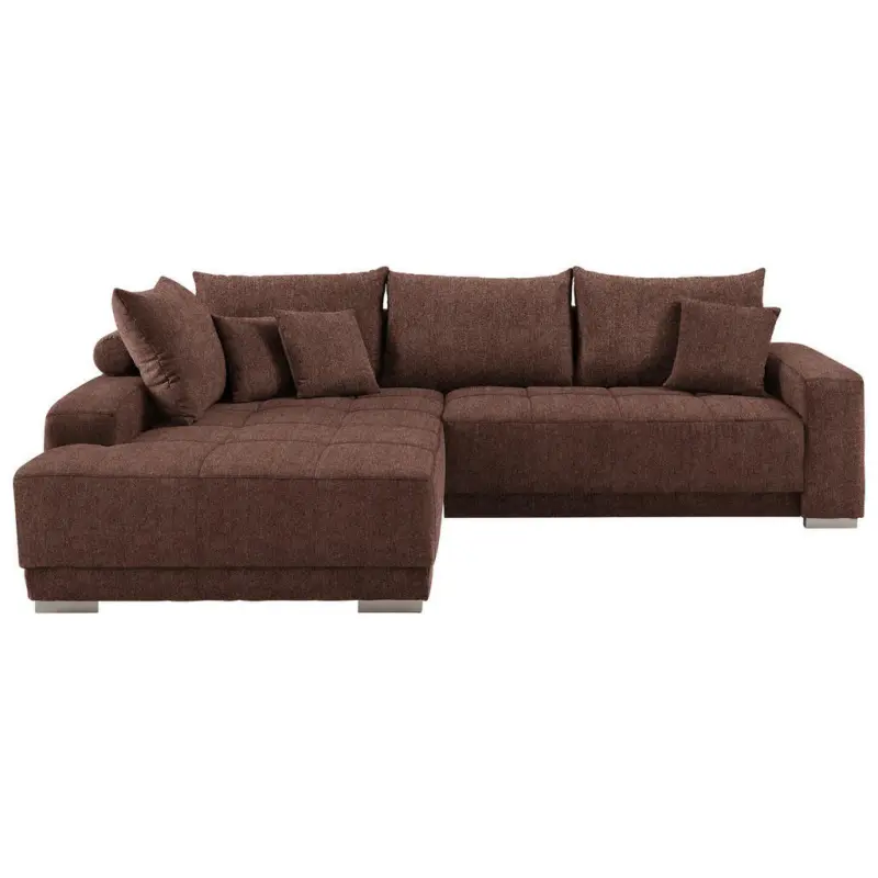Ecksofa in Webstoff Braun
