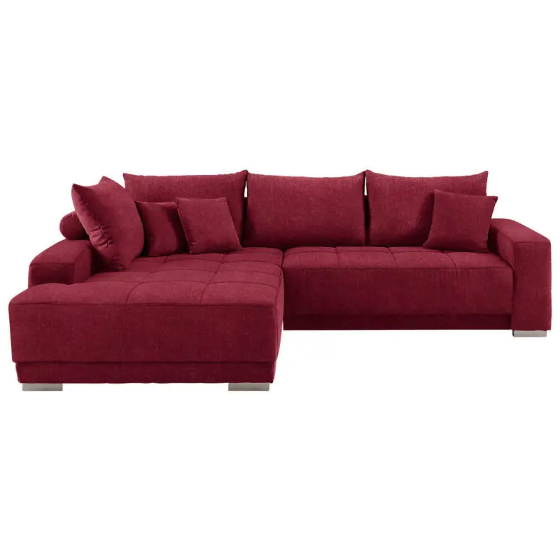 Ecksofa in Webstoff Rot