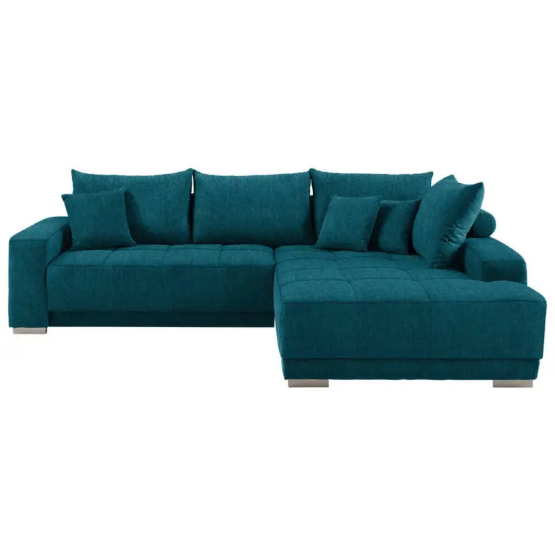 Ecksofa in Webstoff Petrol
