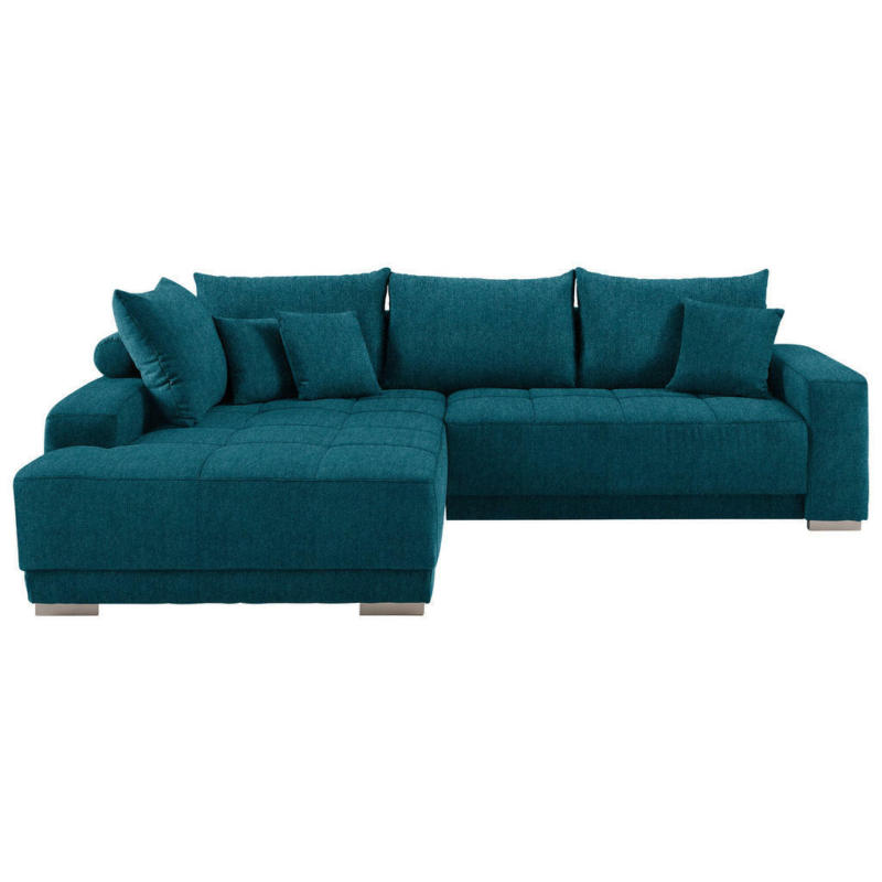 Ecksofa in Webstoff Petrol